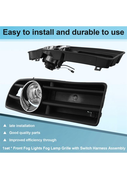 Araba Önü Alt Tampon Sis Farları Vw Bora Jetta Mk4 1998-2004 Sis Lambası Kapağı Switch Kablo Dairesi ile Izgara (Yurt Dışından) fırsatları