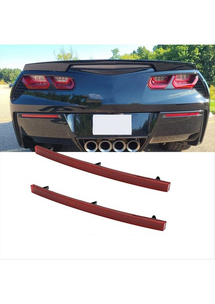 Chevy Corvette C7 Için 2014-2019 Kırmızı Lens Arka Tampon Reflektör LED Işıkları 84031887 84031888 Araba Kuyruk Fren Lambası (Yurt Dışından) modelleri