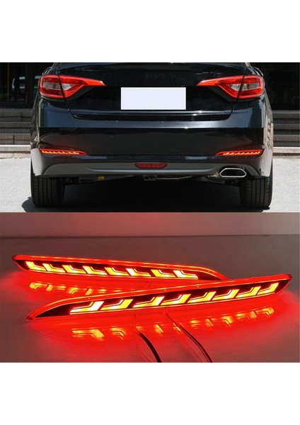 Araba Arka Tampon Işığı LED Dinamik Dönüş Sinyali Işıkları Arka Uyarı Lambası Reflektörü Hyundai Sonata 2015-2017 (Yurt Dışından) modelleri