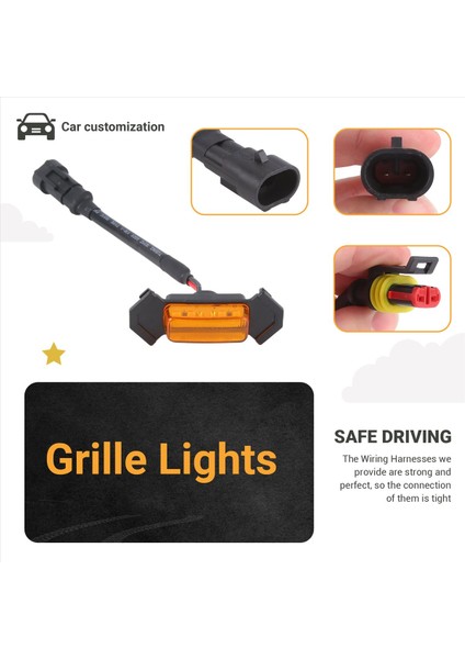 Toyota Tacoma Trd 2016 -2020 Ön Izgara Aydınlatma LED Izgara Işıkları Kit 4 Pc (Amber Shell Sarı Işık) (Yurt Dışından) indirimleri