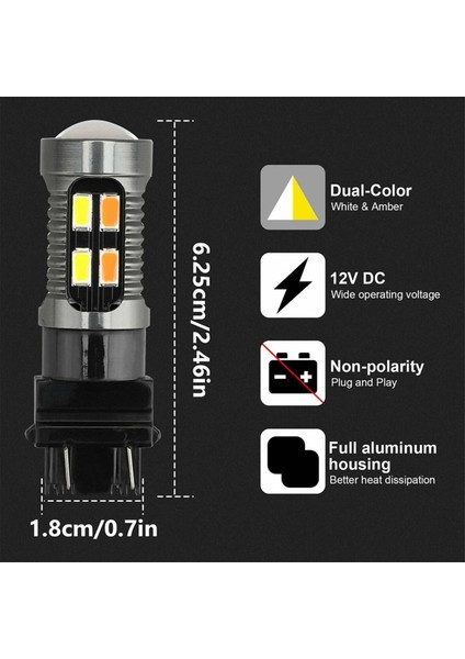 4x LED Işık Çift Renkli Ampul T25 3157 P27-7W 5630 20SMD Canbus Araş Fren Tersabi Lamba Dönüş Sinyali Beyaz Amber B (Yurt Dışından) indirimleri