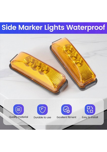 6pcs 24V 3 9inch 3 LED Kamyon Römorku Amber Işık Ön LED Yan Işaretçi Işıkları Açıklama Göstergesi Lamba Su Geçirmez (Yurt Dışından) indirimleri