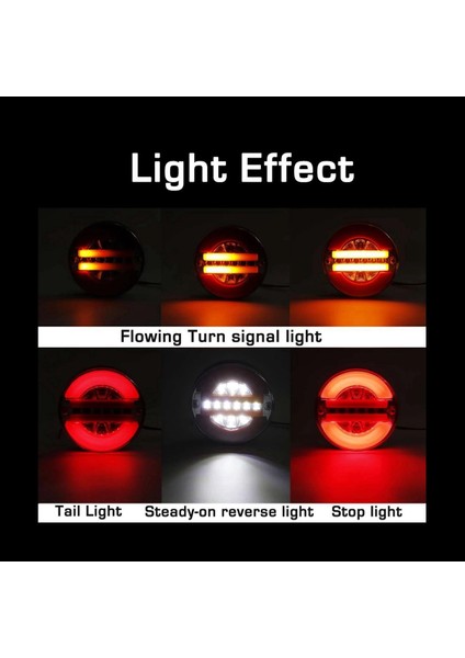 6x 4 Inç Römork Dinamik Kuyruk Işığı 24V LED Kamyon Fren Lambası LED Yuvarlak Su Hamburger Arabalar Tekneler Karavanlar Için (Yurt Dışından) modelleri