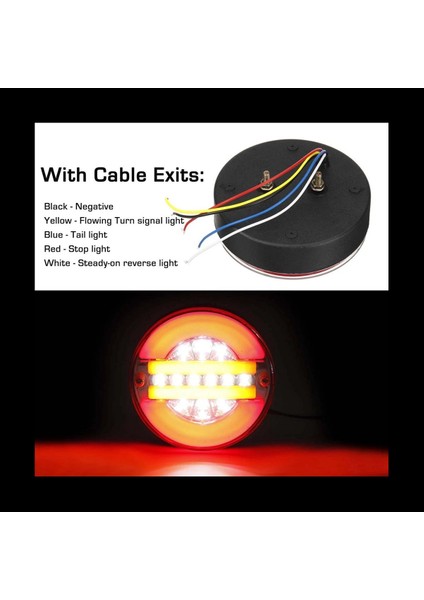 6x 4 Inç Römork Dinamik Kuyruk Işığı 24V LED Kamyon Fren Lambası LED Yuvarlak Su Hamburger Arabalar Tekneler Karavanlar Için (Yurt Dışından) fırsatları