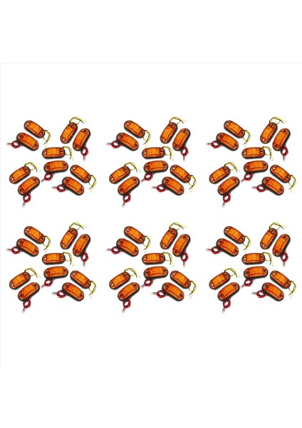 60PCS Amber 2 LED Işık Oval Koşullu Trailer Araba Kamyonu Yan Işaretçi Kuyruk Lambası (Yurt Dışından)