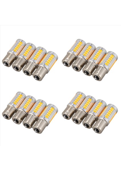 16PCS Amber 1156PY BAU15S PY21W LED 33SMD Araç Kayası Fren Ters Sinyal Ampul Y (Yurt Dışından)