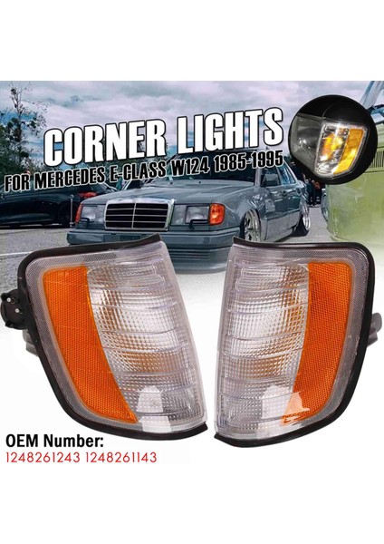 2x Araç Köşesi Işık Ön Turn Sinyal Gösterge Lambası Mercedes Benz E Sınıfı W124 1985-1996 1248261243 1248261143 (Yurt Dışından) fiyatları