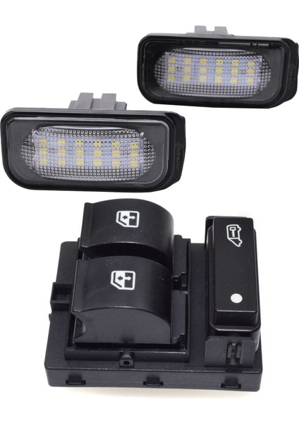 3 Pcs Araç Aksesuarları 2 Pcs Hata Plakası Yok Işık Tabanı ve 1 Adet Pencere Üçlü Kontrol Anahtarı (Yurt Dışından)