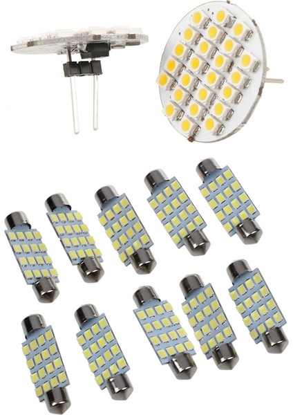 2x Araç Otomatik 1210 Smd 24 Leds Dikey G4 Arka Pim Ampulü 10X 42MM 3528 Smd 16 LED Iç Festoon Ampul Lamba (Yurt Dışından)