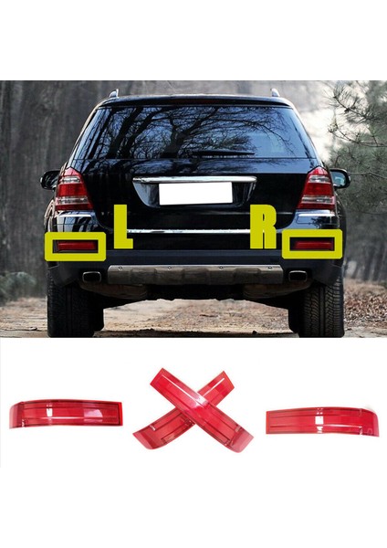 Mercedes-Benz Için 4x X164 GL320 GL450 GL550 2007 2009 2009 Arka Tampon Işık Uyarı Işık Kırmızı Lens 1648201174 1648201274 (Yurt Dışından) modelleri