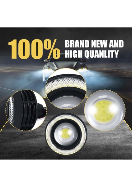 2pcs Araba Evrensel 3 5 Inç Cob Angel Göz Sisleri Farlar Çalışan Işıklar Beyaz (Yurt Dışından) indirimleri