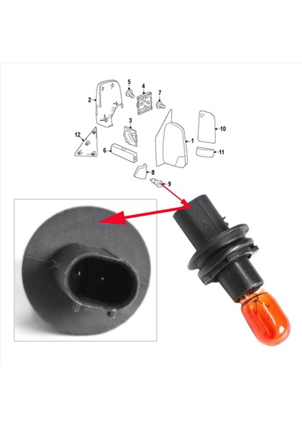 Mercedes-Benz Dodge Sprinter / Crafter 2006+ Yan Kanat Ayna Göstergesi Ampul Tutucu Turn Sinyal Sinyali Ampul L &amp R (Yurt Dışından) fırsatları