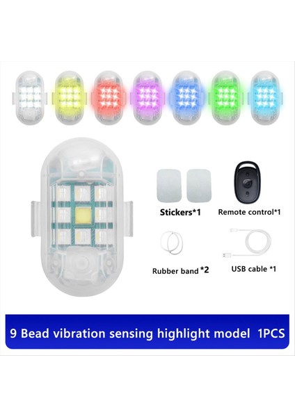 2 4g Kablosuz Flaş Göstergesi Çarpışma Karşıtı Uzaktan Kumanda Sinyali Işık 9 Lamba Boncukları USB Şarj Edilebilir (Yurt Dışından) fırsatları