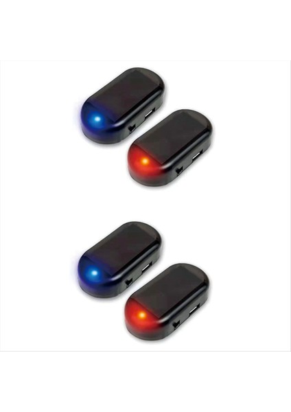 4 Adet Araba Güneş Enerjisi Simüle Kukla Alarm Uyarı Hırsızlığı Önleyici LED Yanıp Sönen Güvenlik Işığı Simülasyon Lambası Mavi ve Kırmızı (Yurt Dışından) modelleri