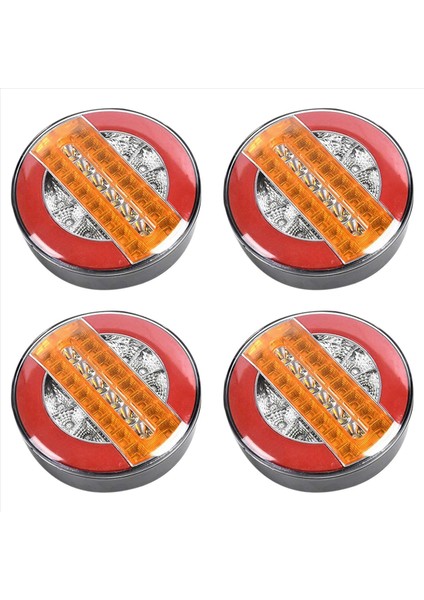 4pcs 4 Inç Römork Dinamik Kuyruk Işığı 24V LED Kamyon Fren Lambası LED Yuvarlak Su Hamburger Arabalar Tekneler Otobüsler Için (Yurt Dışından)