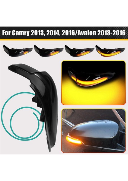 Araba Dinamik Dikiz Ayna Lambası Dönüş Sinyal Işıkları LED Gösterge Işıkları Bicolor Işık Toyota Avalon Camry Corolla (Yurt Dışından) modelleri