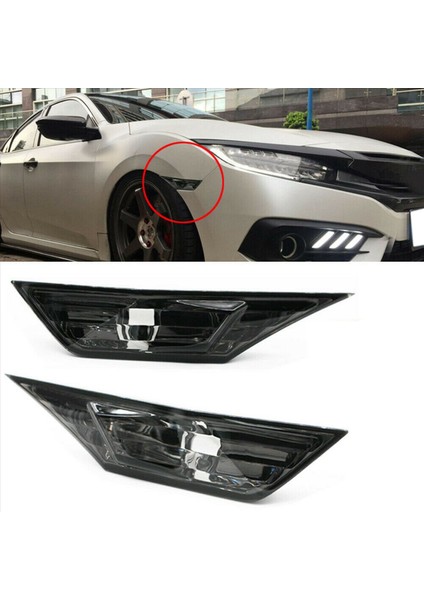 2016-19 Honda Civic Jdm Için LED ile 2x Duman Renkli Lens Yan Marker Lambası (Yurt Dışından) fırsatları