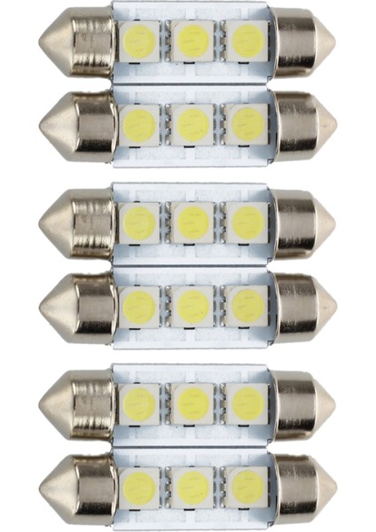 6x C5W 3 LED Smd 5050 36MM Xenon Beyaz Ampul Plaka Servis Festivonları Kubbesi Tavan Lambası Araba Işığı (Yurt Dışından)