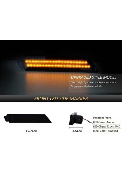 Chevy Camaro 2011-2015 Için Füme Lens LED Yan Işaret Işıkları Ön Arka Tampon Sidemarker Lambaları Reflektörler (Yurt Dışından) indirimleri