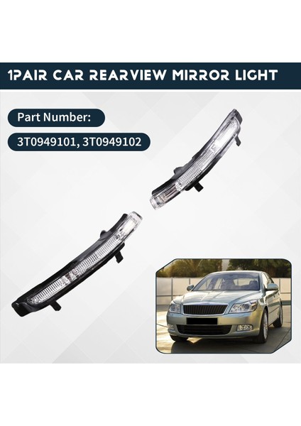 1paır Araş Değişimi Dönüşün Sinyali Skoda Octavia Için Yanıp Sönen LED Göstergesi Superb 2009-2013 3T0949101 3T0949102 (Yurt Dışından) fırsatları