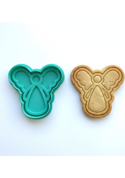 Melek Kurabiye Kalıbı ve Damga Seti | Koruyucu Melek Figürü | Yılbaşı, Baby Shower Temalı Parti | Şeker Hamuru, Kil Şekillendirici