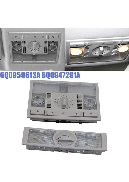 6Q0959613A 6Q0947291A Ön ve Arka Kubbe Işık Okuma Volkswagen Polo 9n 2002-2010 Ab Koltuğu Altea Leon (Yurt Dışından)