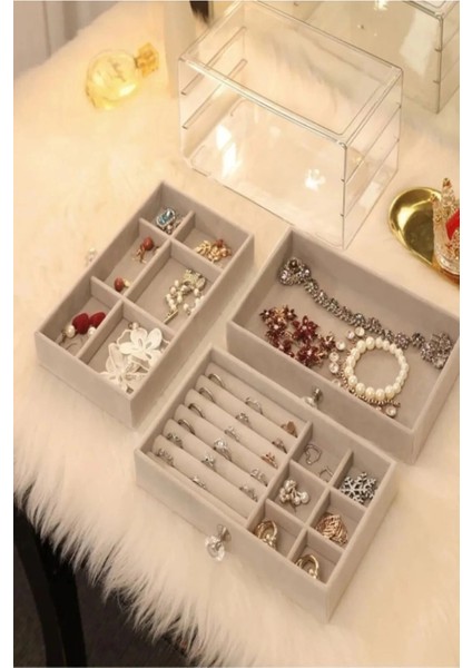 House By House Üç Katlı Çekmeceli Takı Kozmetik Organizer modelleri