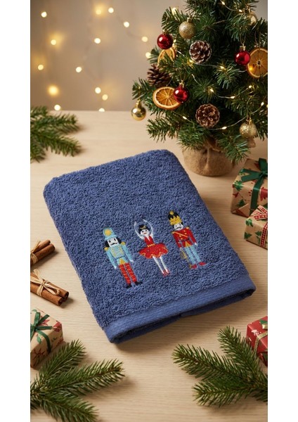 Kurşun Asker Nakışlı 50X90CM Yılbaşı Havlusu