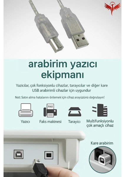 Canon I-Sensys LBP-246DW 1.5 Metre Yazıcı Kablosu - USB A To B Printer Cable | Tüm Markalara Uyumludur. 1.5mt fırsatları