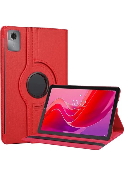 Lenovo Tab M11 TB330FU 360 Tablet Deri Kılıf - Kırmızı