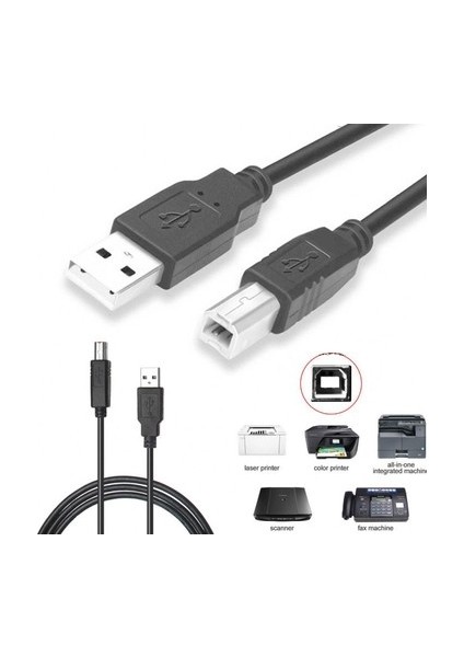 Epson Ecotank L100 T664 1.5 Metre Yazıcı Kablosu - USB A To B Printer Cable | Tüm Markalara Uyumludur. 1.5mt modelleri
