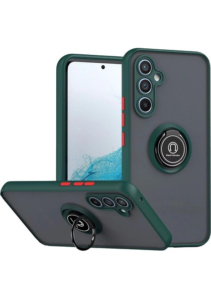 Samsung Galaxy S25 Fe Montreal Yüzüklü Silikon Kapak - Yeşil