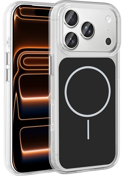 iPhone 17 Pro Max Kılıf Metal Buton Tasarımlı Ikonik Sert Silikon Kapak