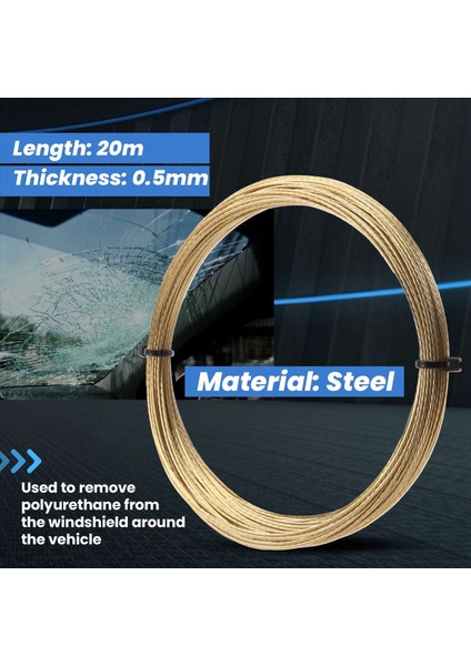 20M Araba Ön Cam Pencere Çıkarma Çelik Tel Ip Cam Çıkarıcı Takımı Takın (Yurt Dışından) fırsatları