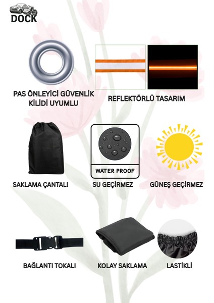 Turuncu Reflektörlü Musatti Soft Pro Kilit Uyumlu Siyah Motosiklet Brandası fiyatları