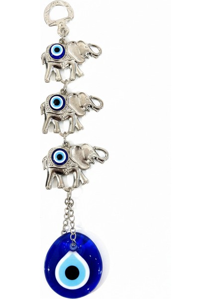 Nazar Boncuğu 3'lü Fil Askılık