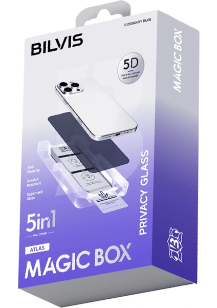 Apple Iphone 11 Bilvis 5in1 5d Magic Hayalet Cam Ekran Koruyucu - Siyah