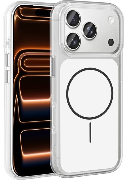 iPhone 17 Pro Max Kılıf Metal Buton Tasarımlı Ikonik Sert Silikon Kapak