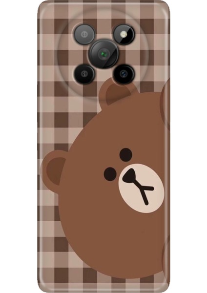 General Mobile Phoneix 5g Kılıf Desenli Baskılı Tpu Rubber Kapak Ekose Bear