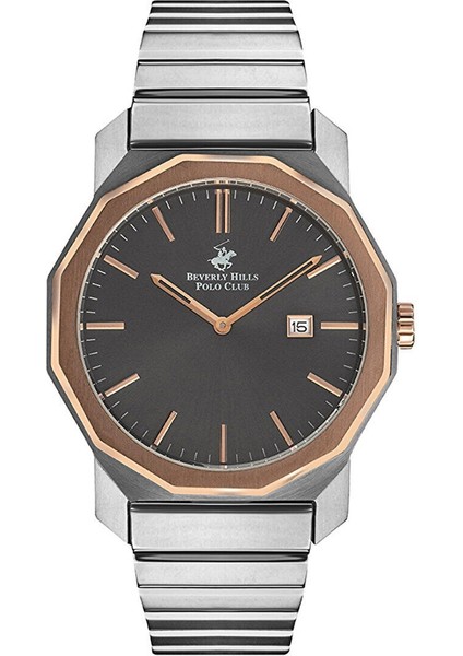 BP3140X.560 Erkek Kol Saati | 42 mm Silver-Rose Gold Çelik Kasa, Siyah Kadran, 10 Atm, Seramik Safir Cam