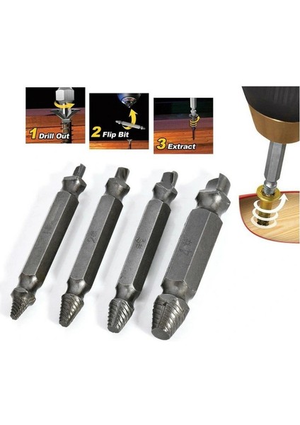 Hasar Görmüş Vida Çıkarıcı 4 Farklı Uç modelleri