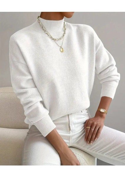 Kadın Uzun Kollu Balıkçı Yaka Triko Bluz