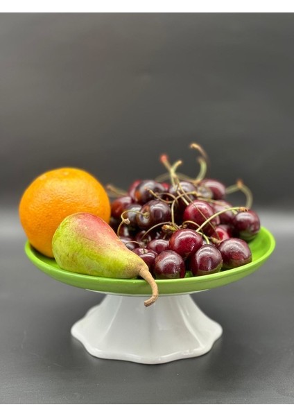 Rengarenk Açık Yeşil Ayaklı Meyvelik Sunum Kasesi Kek Standı Çap 21CM Yükseklik 10 cm fırsatları