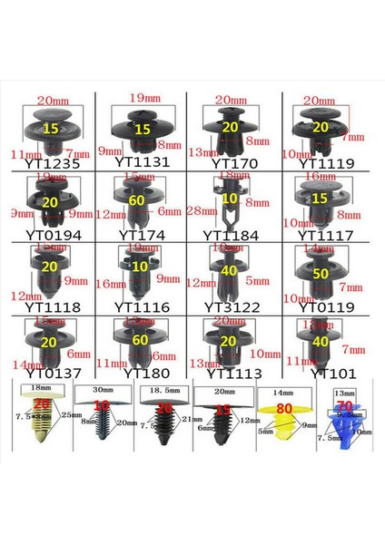 1300PCS Araba Bağlantı Elemanı Klipsleri Karışık Otomatik Bağlantı Elemanı Klipsli Kapıyı Kaplama Paneli Otomatik Tampon Perçin Push Tutma Pimi Araba Aksesuarları (Yurt Dışından) fırsatları