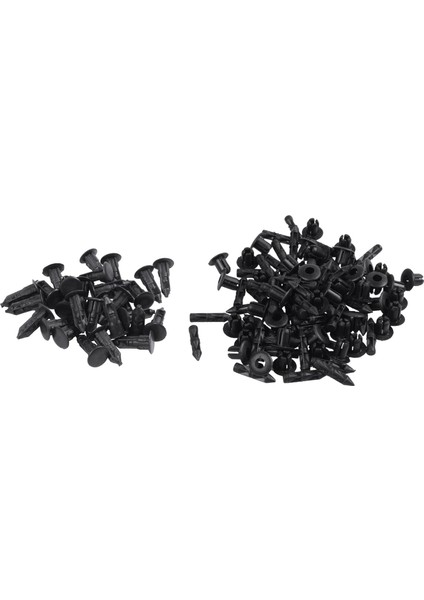 30 Adet 8 mm Kara Delik Tampon Perçin Klipsi Kapanma ve 50 Adet Plastik Perçin Bisiklet Kaplama Kaplama Paneli Bağlantı Elemanı Klipsleri 6mm Honda Yamaha Siyah (Yurt Dışından)