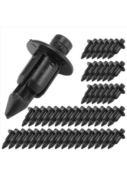 6mm x 12MM Plastik Perçinli Araba Itme Klipleri 50 Adet (Yurt Dışından)