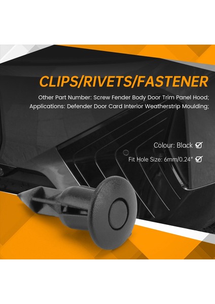 6mm x 12MM Plastik Perçinli Araba Itme Klipleri 50 Adet (Yurt Dışından) fırsatları