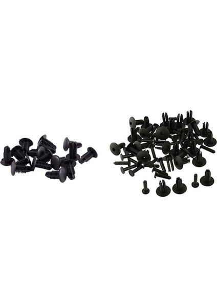 16PCS Plastik Perçinler Klips 4mm x 5mm x 15MM Siyah ve 30PCS Plastik Tampon Montaj Perçin Gövdesi Trim Klipsi (Yurt Dışından)