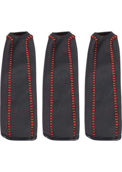 Honda / Accord / Civic Için 3x El Fren Kapağı Koruyucu Manşon Siyah + Kırmızı Çizgi (Yurt Dışından)