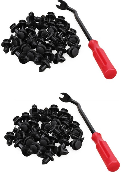 80PCS 10MM Push Tipi Plastik Tampon Çamurluk Parlama Flater Perçin Klipsleri ve 2 Toka Aletini Çıkarın (Yurt Dışından)